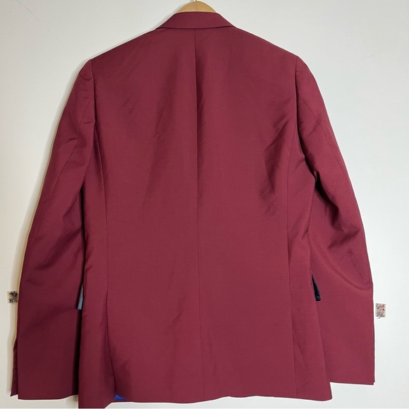 Paul Smith Mens soho fit wool mohair burgundy red blazer suit jacket - Picture 3 of 7